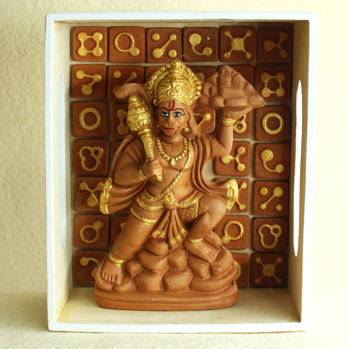 Handcrafted Terracotta Parvat Hanuman Idol | Verified Sustainable by Brown Living™