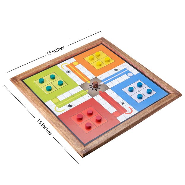 Handmade Wooden 2 in 1 Ludo Magnetic Snakes and Ladders Board Game – Learning & Educational Toys on Brown Living™. SKU: 1183. Img 5.