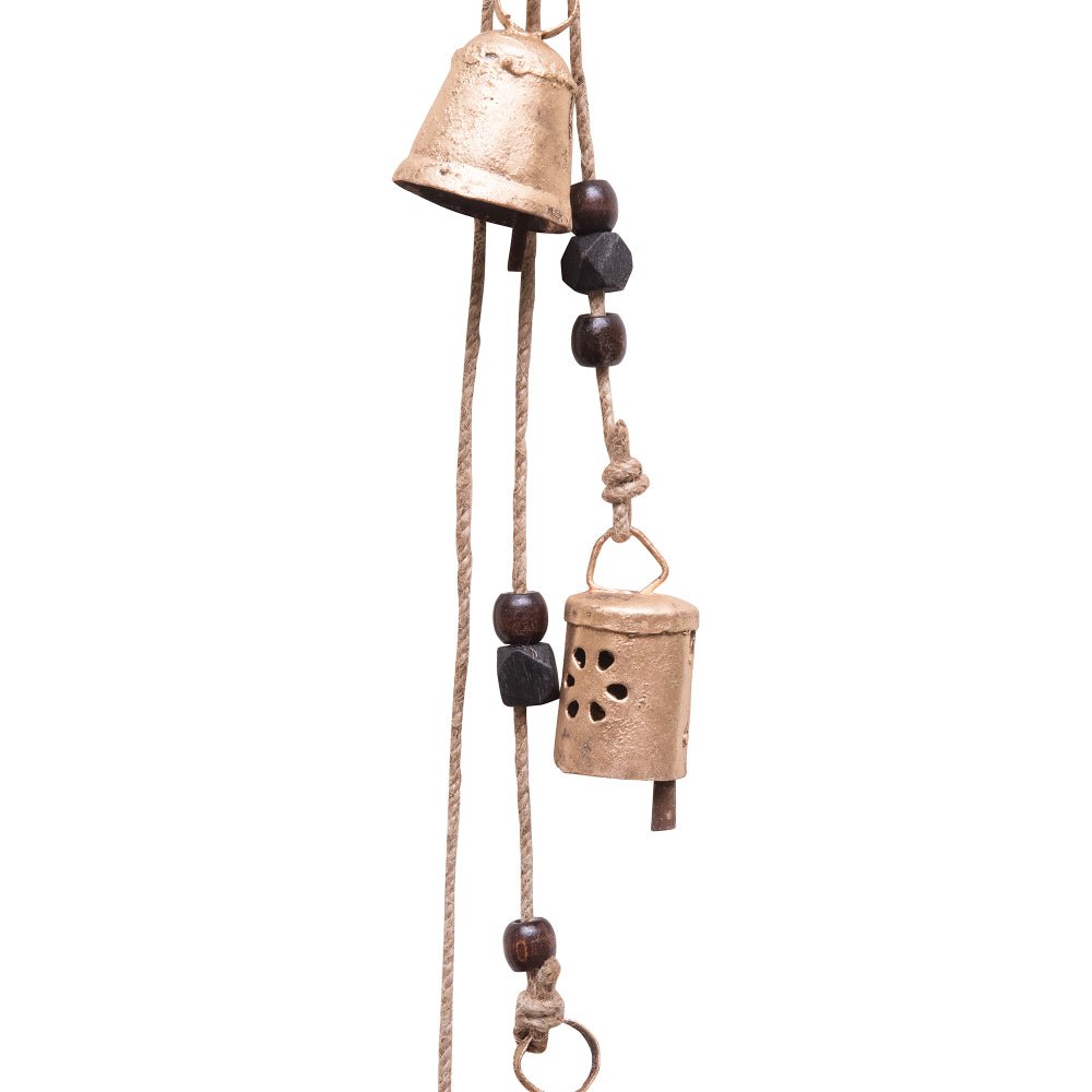 Handmade Copper Flower Carved Bell Four in one | Verified Sustainable by Brown Living™