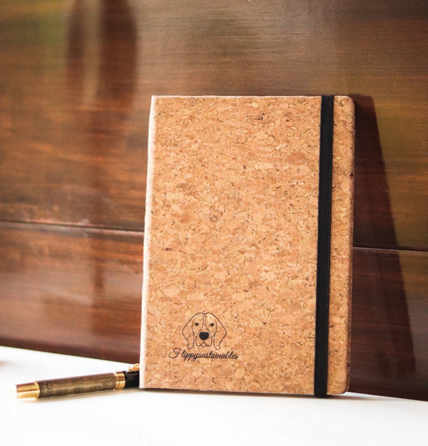 Buy Handmade Cork Diary | A5 Journal | Ruled Pages | Hard Bound Eco Cork | Elastic Closure | Set of 1 to 3 | Shop Verified Sustainable Notebooks & Notepads on Brown Living™