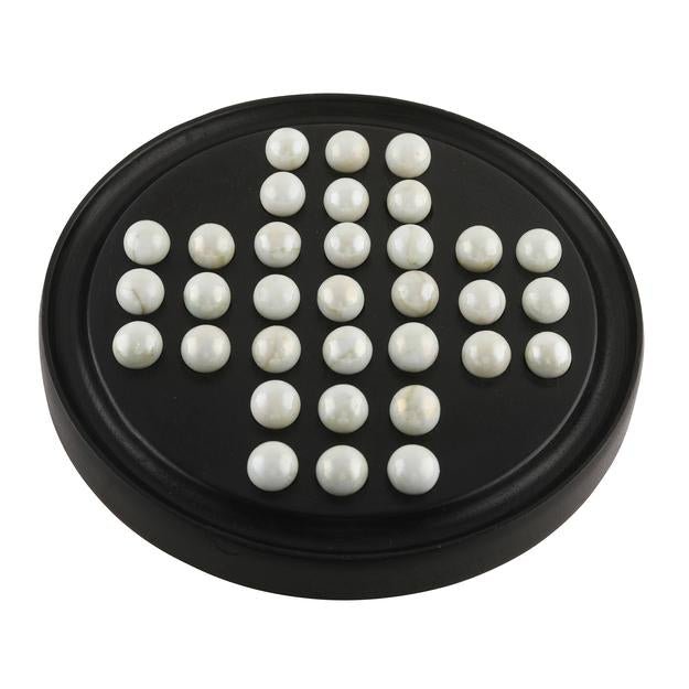 Handmade Wooden Solitaire Board Game with White Glass Marble – Learning & Educational Toys on Brown Living™. SKU: 1007418. Img 11.