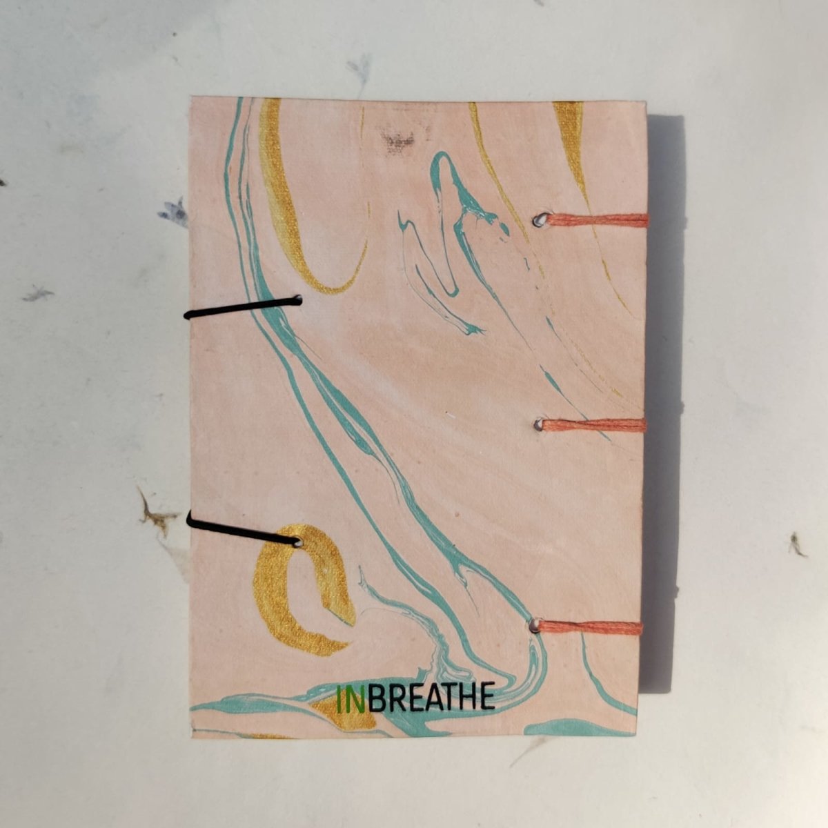 Handmade Paper Multilayer Notebook | Peach Marble | Verified Sustainable by Brown Living™