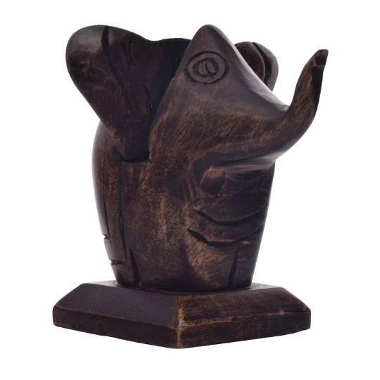 Elephant Lovers Wooden Spectacle Holder | Table Organiser – Table Decor on Brown Living™. SKU: 1049415. Img 3.
