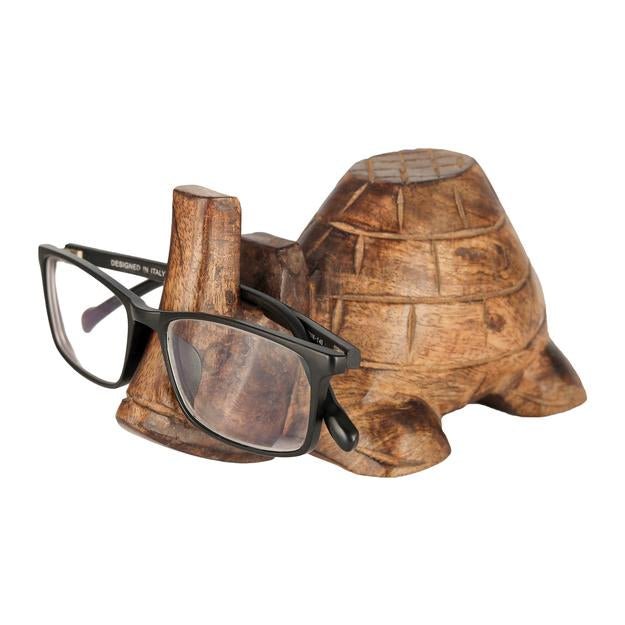 Turtle Lovers Wooden Spectacle Holder | Table Organizer Stand | Verified Sustainable by Brown Living™