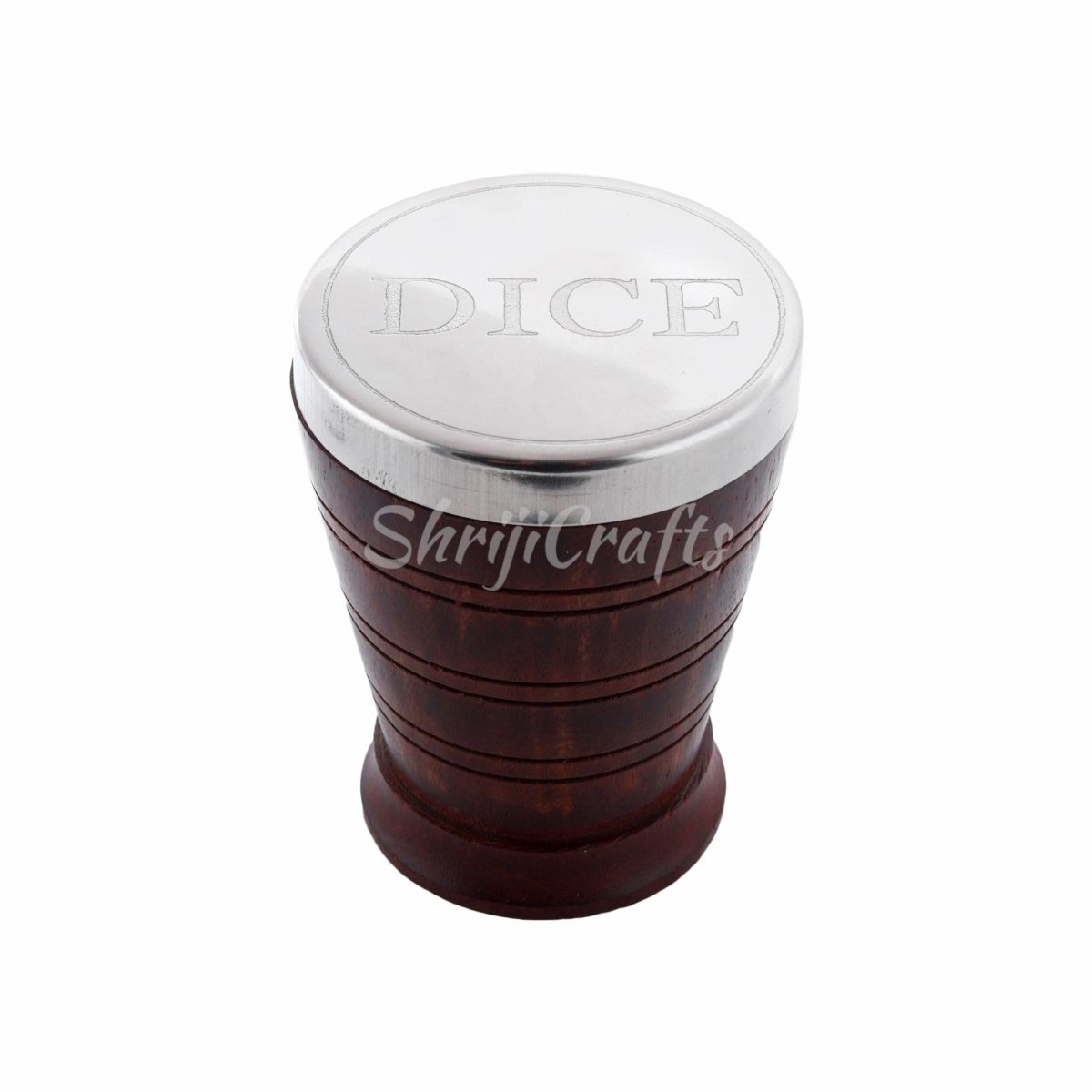 Handcrafted Set of 5 Wooden Gaming Dice with Storage Cup and Brass LID – Learning & Educational Toys on Brown Living™. SKU: 1061. Img 3.