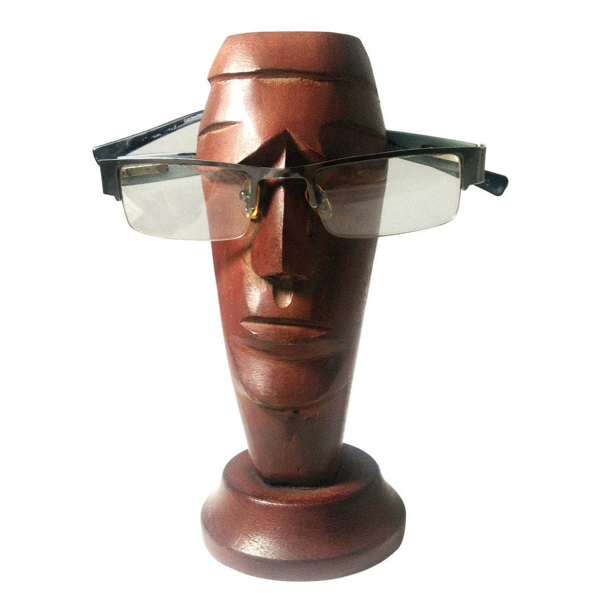 Handmade Wooden Nose Shaped Spectacle Eyeglass Stand - 7 Inch – Table Decor on Brown Living™. SKU: 1153. Img 1.