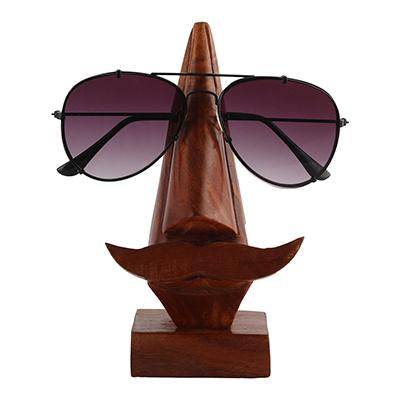 Wooden Nose Shaped Sunglasses Holder Stand with Brown Mustache – Womens Eyewear on Brown Living™. SKU: 1118. Img 6.
