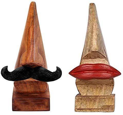 Handmade Wooden Nose Shaped Eyeglass Holder | Home Decor | Verified Sustainable by Brown Living™