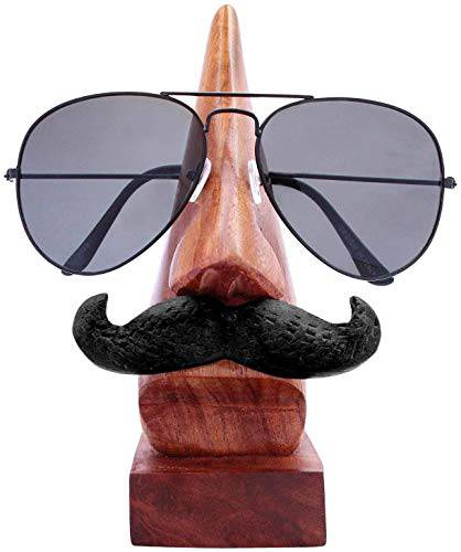 Handmade Wooden Nose Shaped Eyeglass Holder | Home Decor | Verified Sustainable by Brown Living™