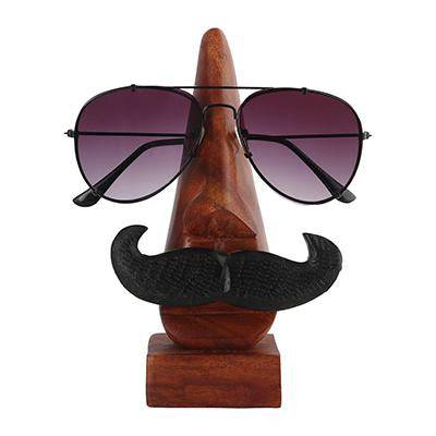 Handmade Wooden Nose Shaped Eyeglass Holder | Home Decor | Verified Sustainable by Brown Living™