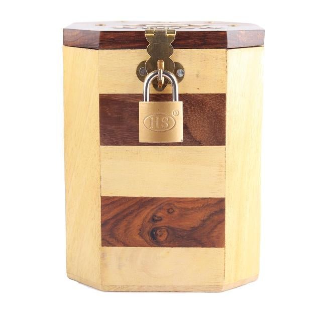 Handmade Wooden Piggy Bank for Kids and Adults with Vintage Design – Piggy Banks & Money Jars on Brown Living™. SKU: 1301. Img 4.