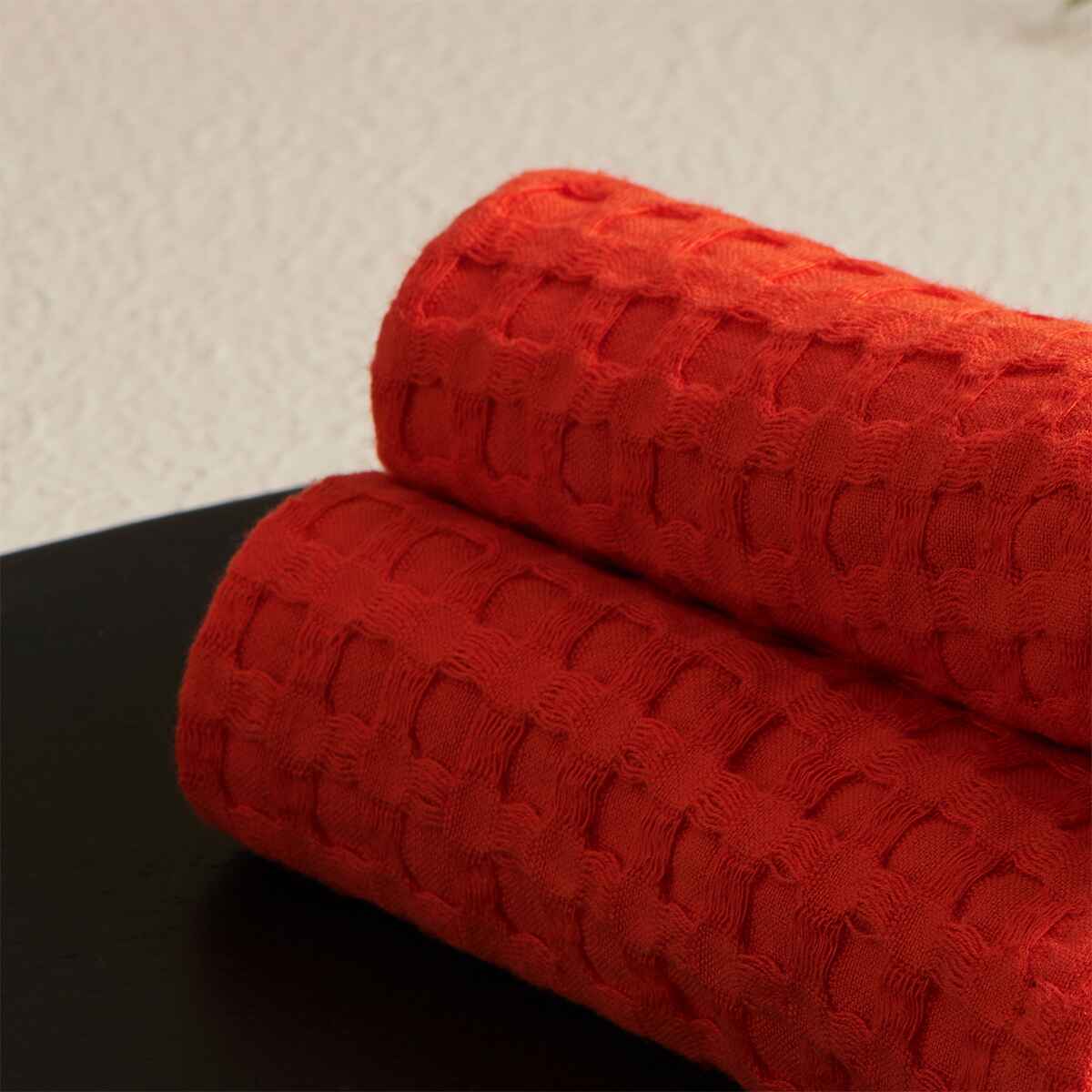 Heliconia Textured Waffle Face Towel | Verified Sustainable by Brown Living™