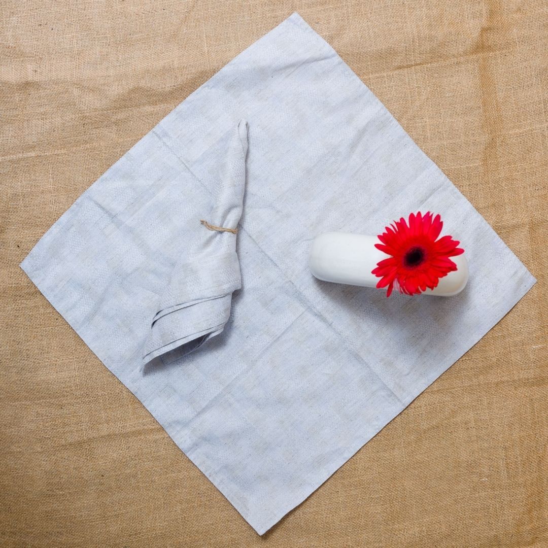 Hemp Cotton Dinner Napkins | Jacquard weave| Set of 2/4/6 – Table Linens by Pravaah India available on Brown Living™. Set of 2 . SKU: PRA034NP02. Img 2.