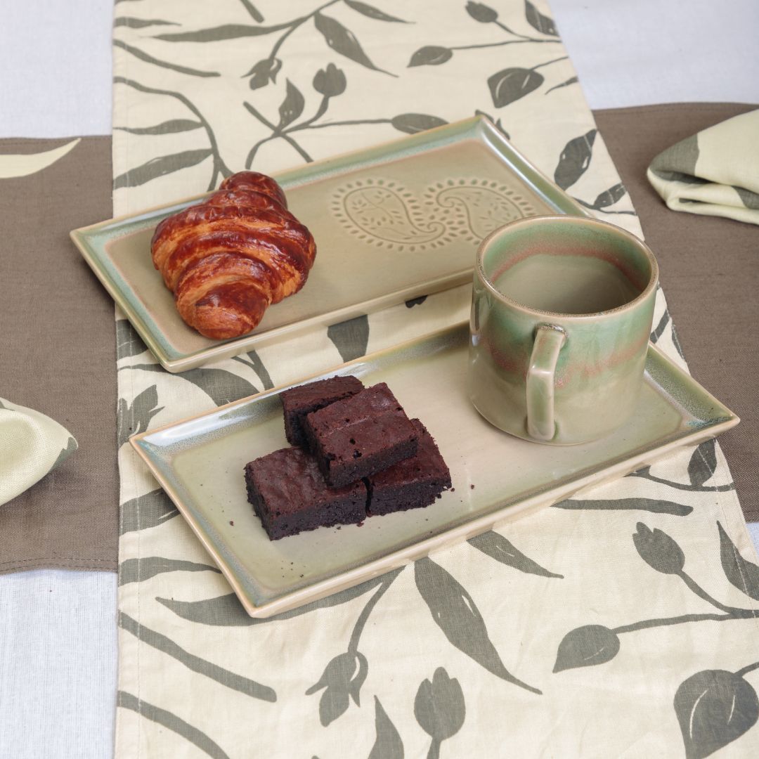 Hemp Screen Printed Table Runner - Pahi – Table Linens by Pravaah India available on Brown Living™. . SKU: 271 - 2907 - 594 - PRA028TR. Img 1.