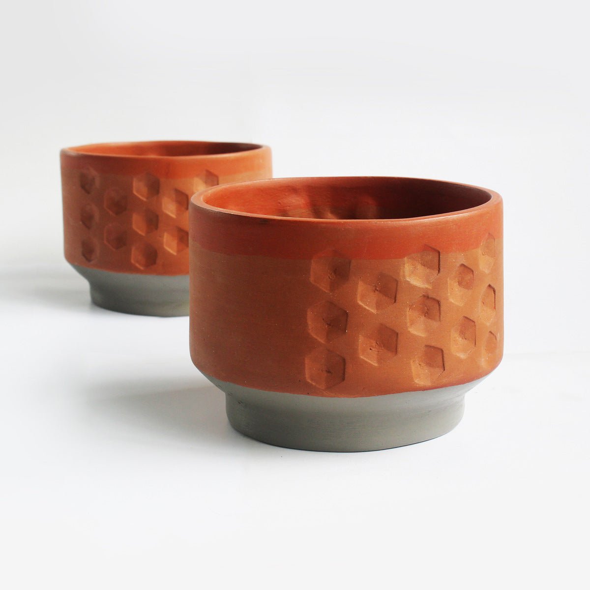 Hexa Deco Terracotta Planter Set of 2 – Pots & Planters on Brown Living™. SKU: PLT - HXD/2. Img 4.