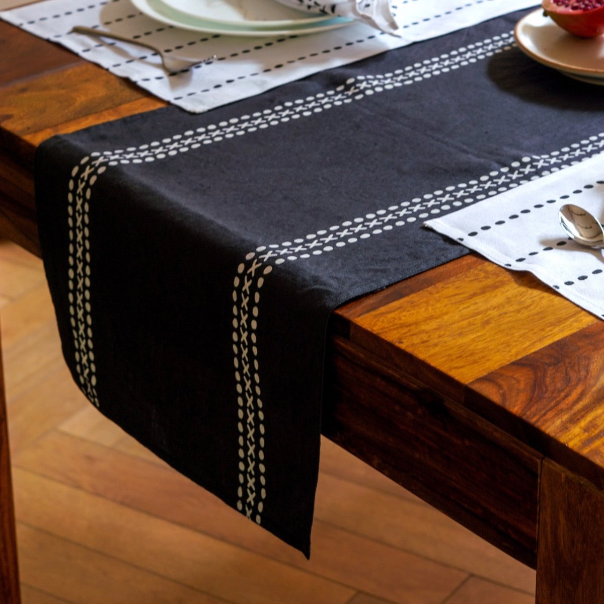 Himadri Table Runner | Pure Hemp – Table Linens on Brown Living™. SKU: PRA031TR_A. Img 3.