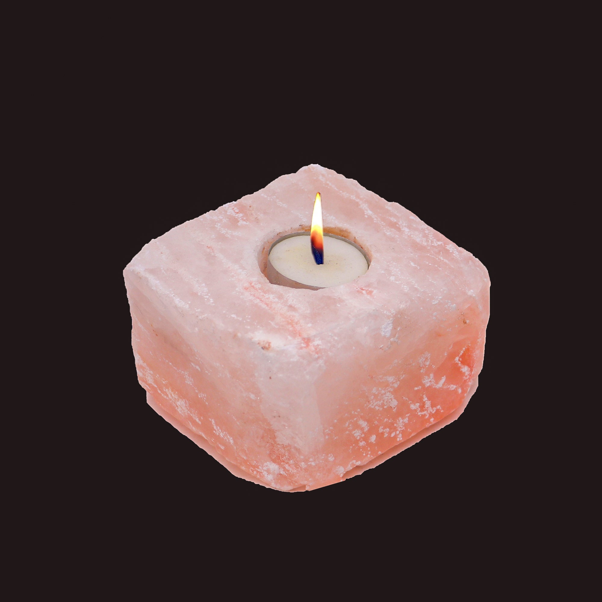 Himalayan Salt Candle Holder – Candles & Fragrances on Brown Living™. SKU: OEP317. Img 1.