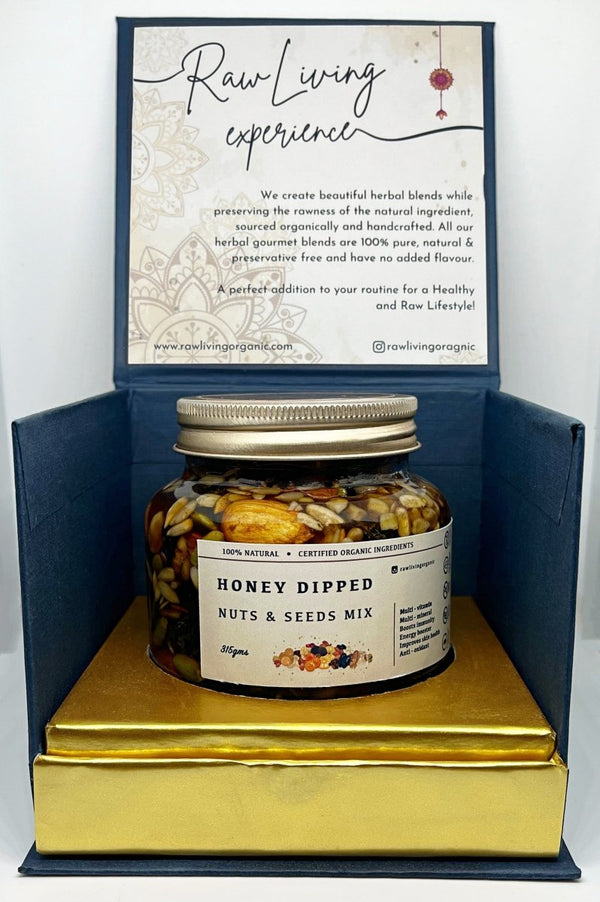 Buy Honey Dipped - Nuts & Seeds Mix | Gift Pack | Healthy Gifting For Weddings and Corporates | Shop Verified Sustainable Dried Fruits, Nuts & Seeds on Brown Living™