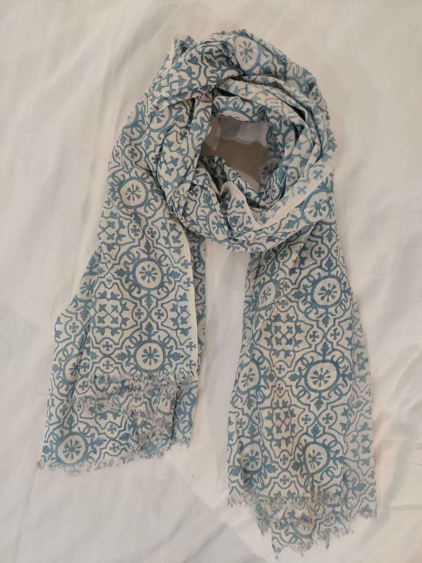 Buy Indian Handblock Printed Scarf | Shop Verified Sustainable Womens Scarf on Brown Living™