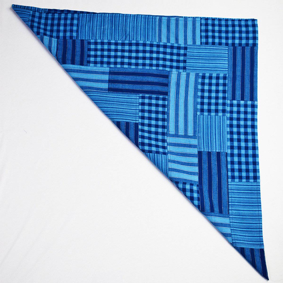 Indigo Bojagi Scarf & Gift Wrap Fabric – Gift Wrapping by Sonica Sarna available on Brown Living™. 26x26 . SKU: 274 - 14182 - SSD 216. Img 4.