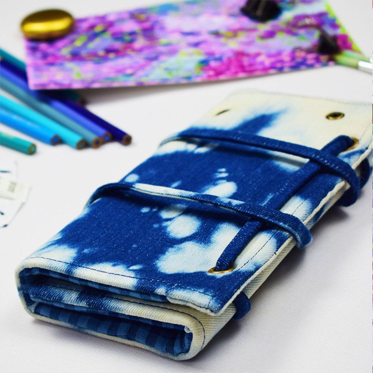 Indigo Utility Roll Up – Womens Accessories by Sonica Sarna available on Brown Living™. Free Size . SKU: 274 - 14185 - SSD - 215. Img 2.