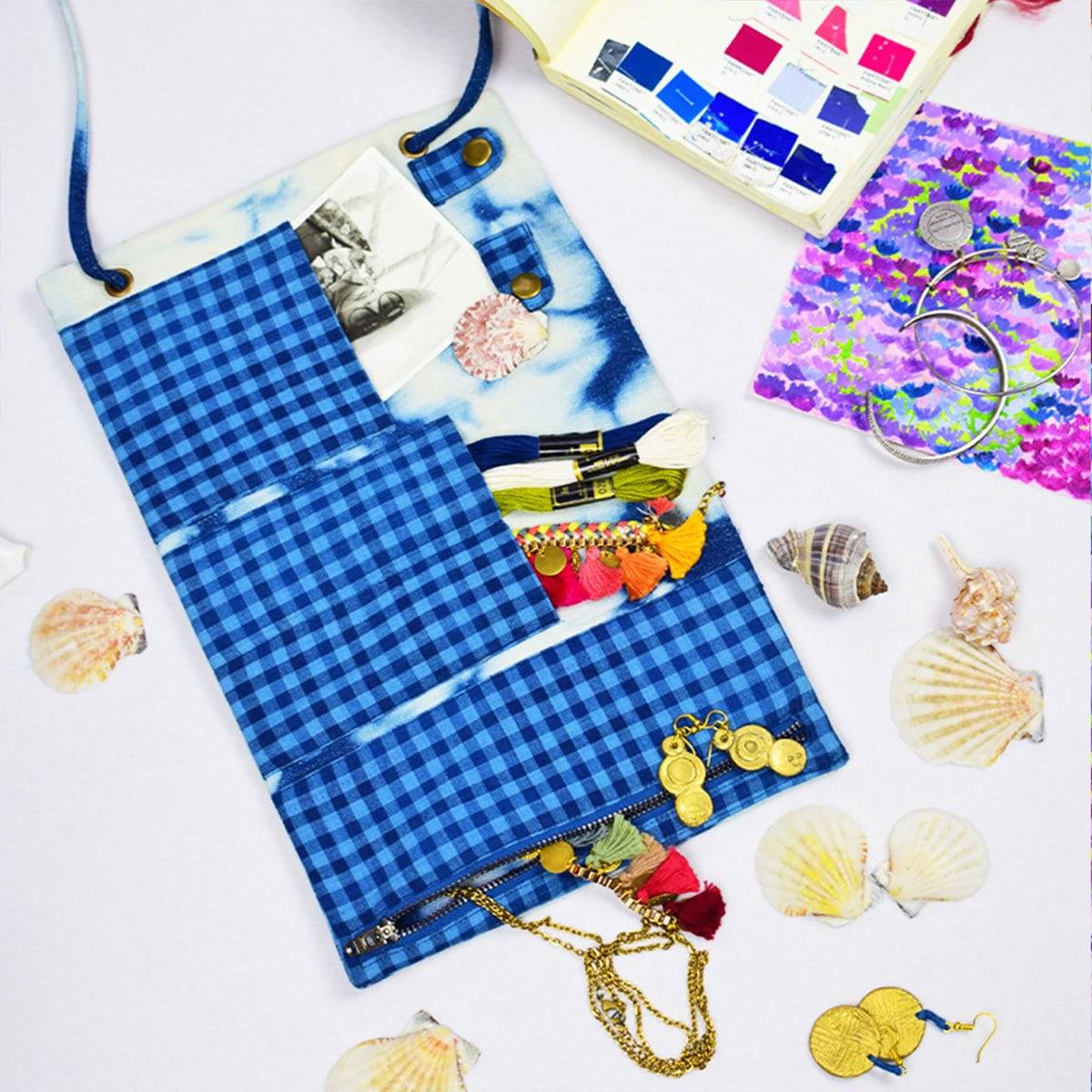 Indigo Utility Roll Up – Womens Accessories by Sonica Sarna available on Brown Living™. Free Size . SKU: 274 - 14185 - SSD - 215. Img 3.
