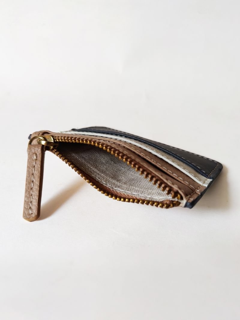 Iris - Apple Leather Card Holder (Grey & Caramel) – Mens Wallet on Brown Living™. SKU: CHGH 80031055. Img 2.