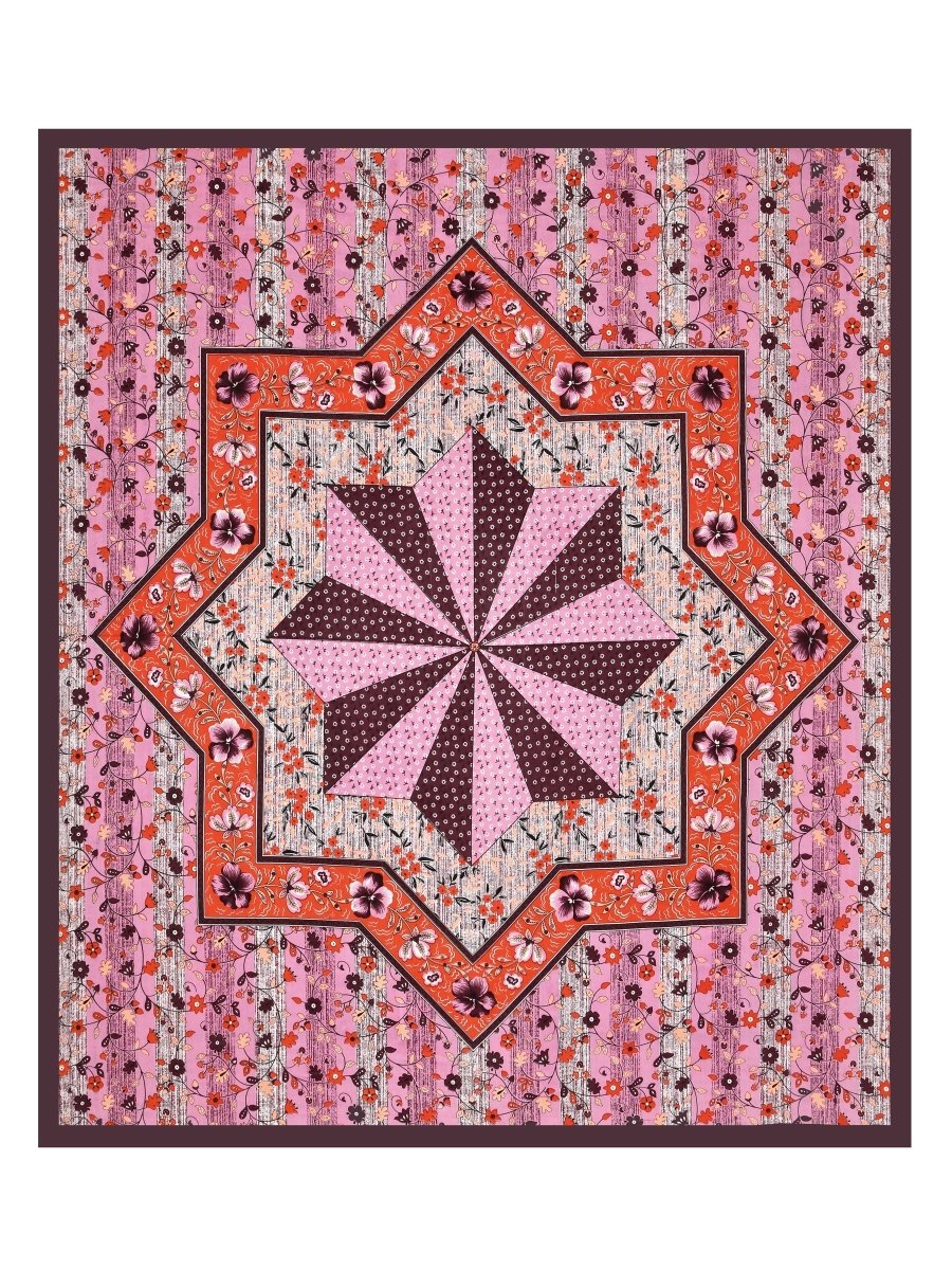 Jaipuri Hand Printed Queen Size Cotton Orange Bedsheet with Pillow Covers | Verified Sustainable by Brown Living™