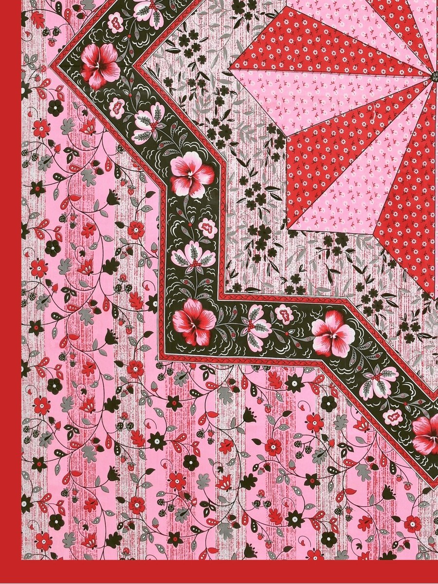 Jaipuri Hand Printed Queen Size Cotton Bedsheet with Pillow Covers | Verified Sustainable by Brown Living™