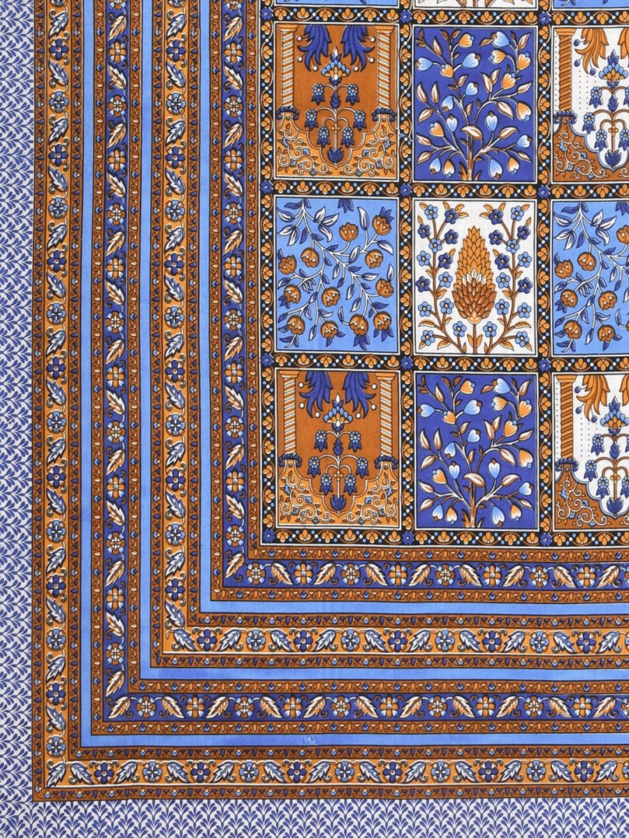 Jaipuri Hand Printed Queen Size Cotton Bedding Set - 611 | Verified Sustainable by Brown Living™