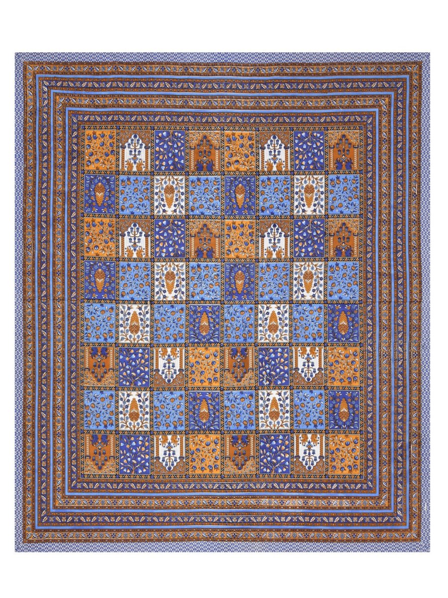 Jaipuri Hand Printed Queen Size Cotton Bedding Set - 611 | Verified Sustainable by Brown Living™