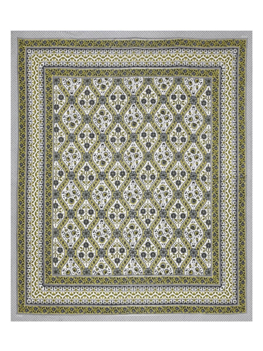 Jaipuri Hand Printed Queen Size Cotton Bedding Set - 630 | Verified Sustainable by Brown Living™