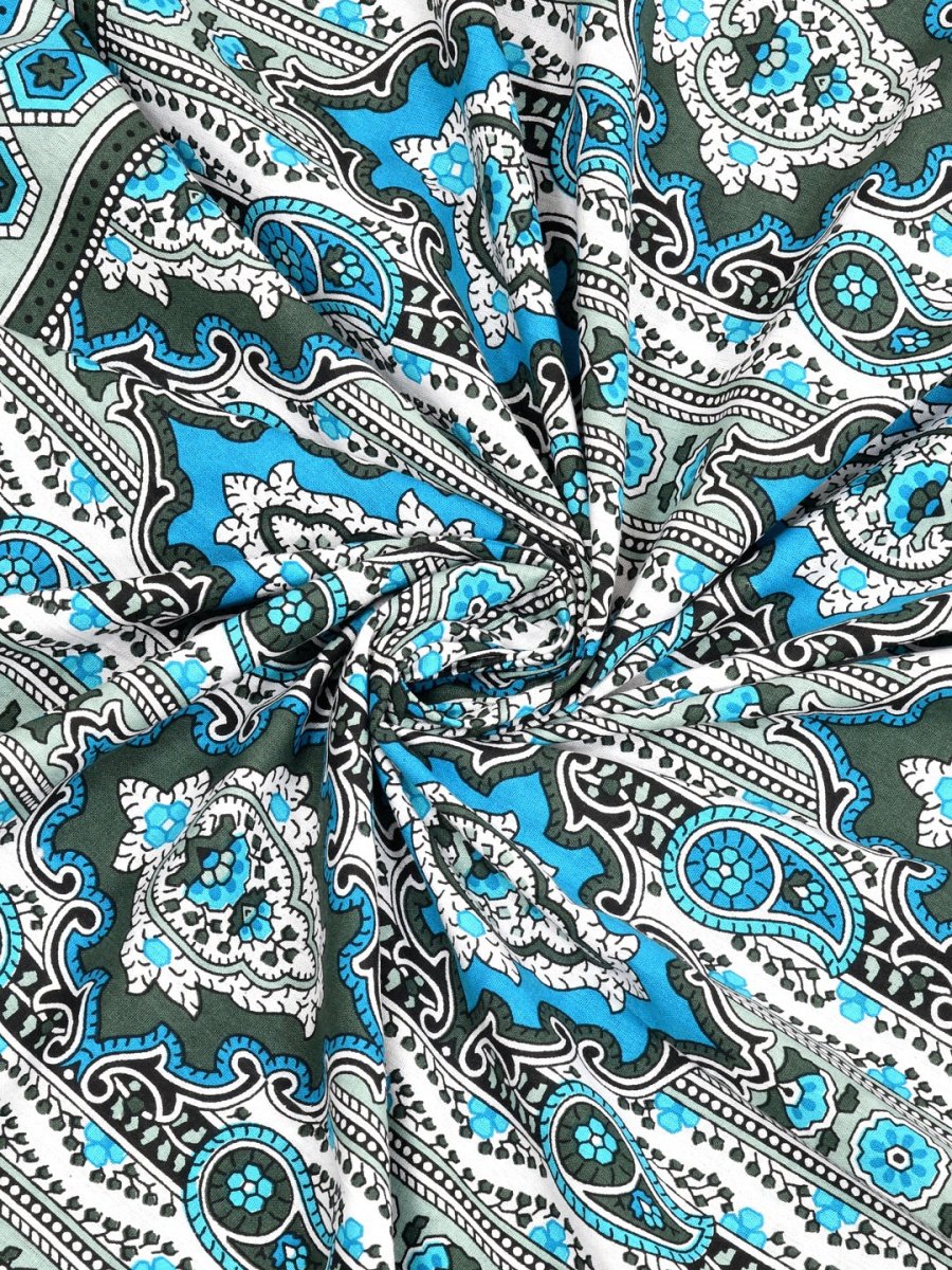 Jaipuri Hand Printed Queen Size Cotton Bedding Set - 631 | Verified Sustainable by Brown Living™