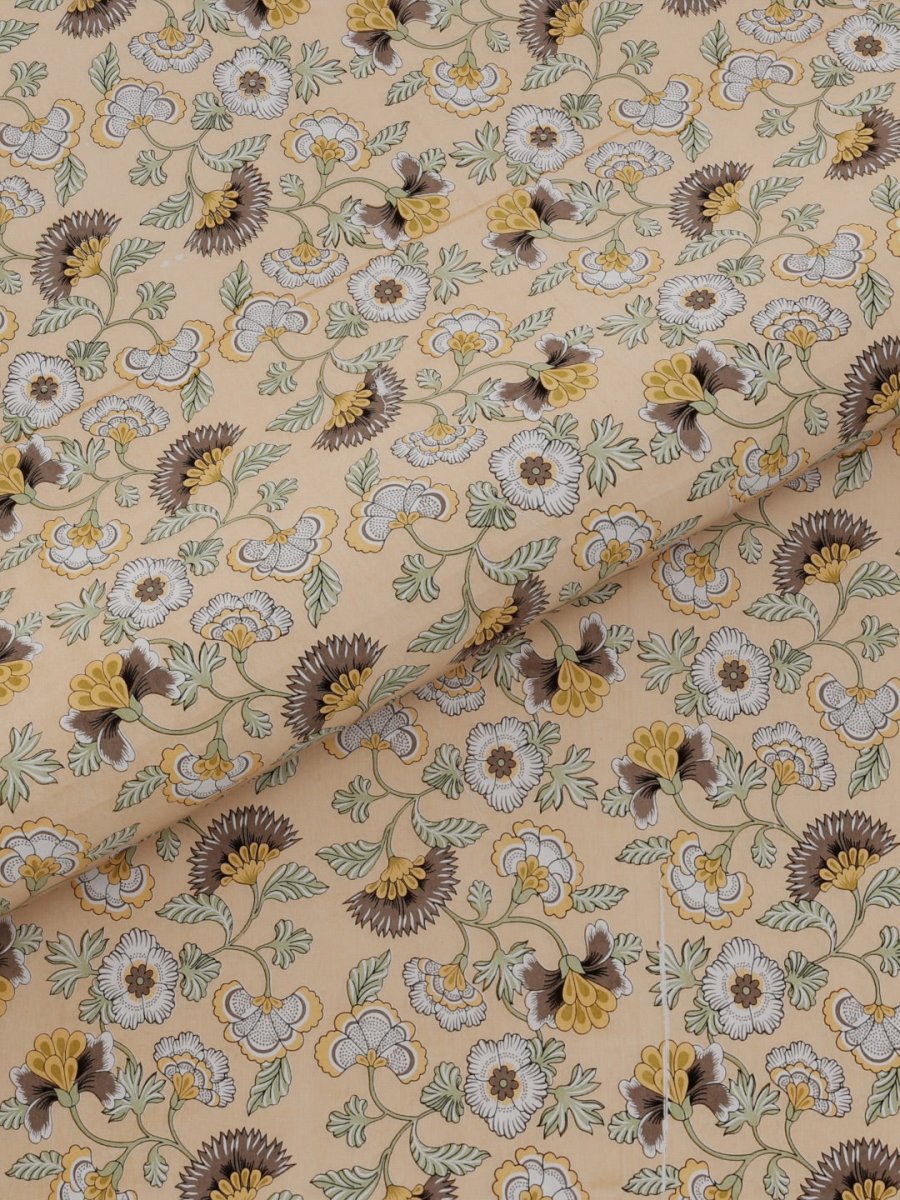 Jaipuri Print King Size Pure Cotton Bedsheet with Pillow Covers – Bed Linens by Patricko available on Brown Living™. . SKU: WM_199_Cream. Img 3.