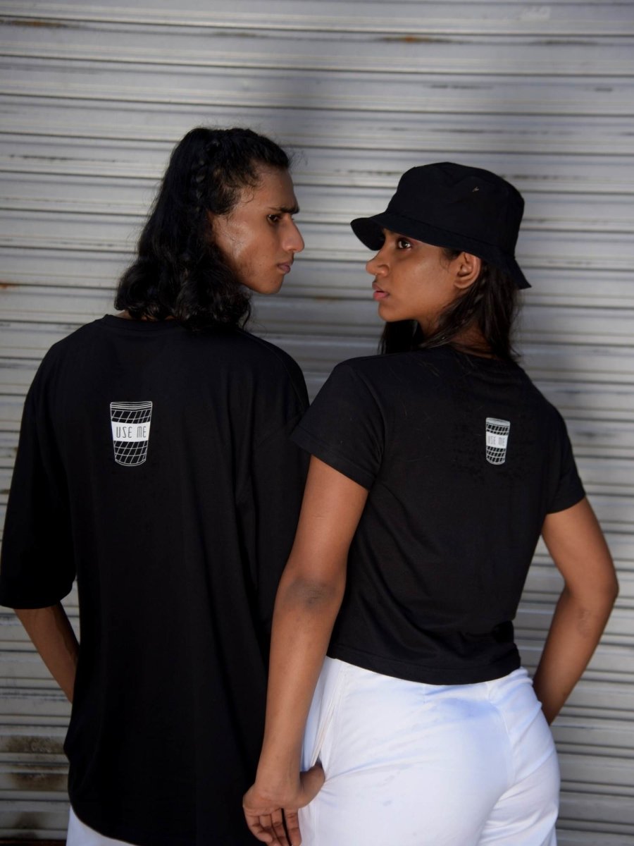 Kachra Crop Top | 100% Cotton Bio - Washed Fabric – Womens T-Shirt on Brown Living™. SKU: MKCT - S. Img 5.