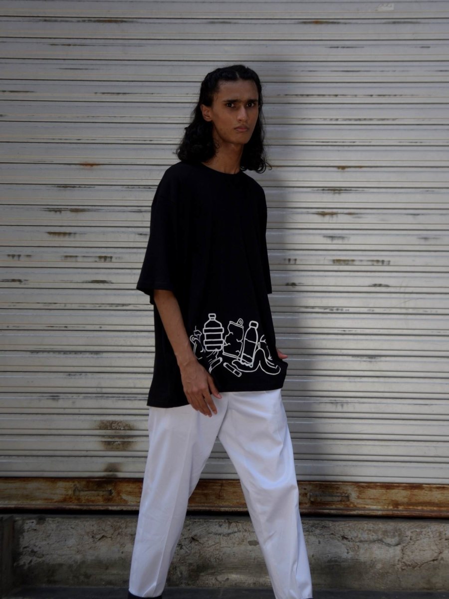 Kachra Tee | 100% Cotton Bio - Washed Fabric – Womens T-Shirt on Brown Living™. SKU: MKT - M. Img 1.