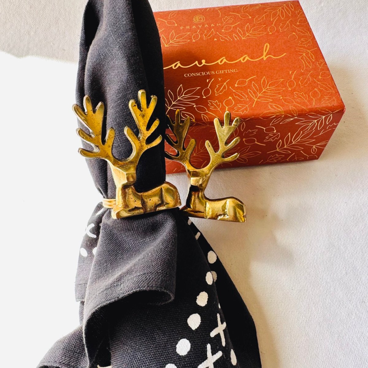 Kasturi Napkin Rings | Brass Table Decor | Handcrafted | Verified Sustainable by Brown Living™