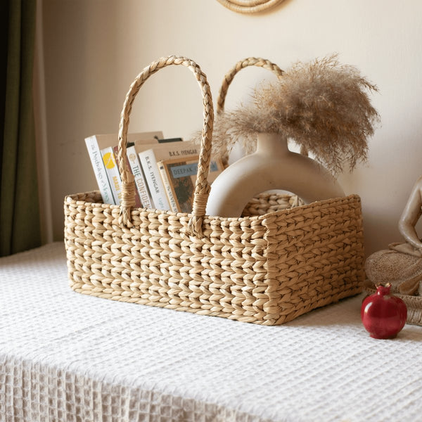 Buy Kauna grass hamper basket-Square | Shop Verified Sustainable Baskets & Boxes on Brown Living™