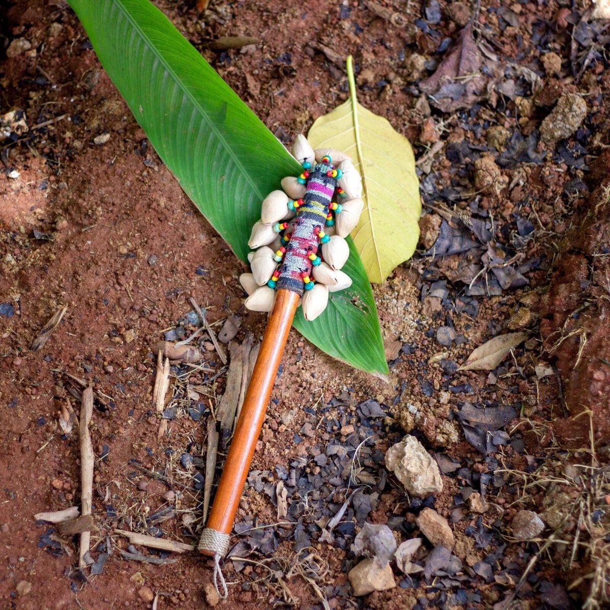 Kenari Seed Rattle with Bamboo Handle | Verified Sustainable by Brown Living™