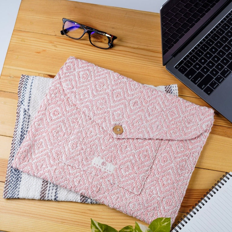 Buy Kys Laptop Sleeve | Pink and Purple | Hemp Cotton Blend | Shop Verified Sustainable Laptop Sleeve on Brown Living™