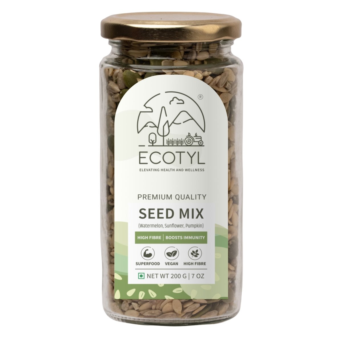Seed Mix | Sunflower, Pumpkin, and Watermelon Seeds | Unroasted | 200g – Dried Fruits, Nuts & Seeds on Brown Living™. SKU: ESFSM0BG200. Img 5.
