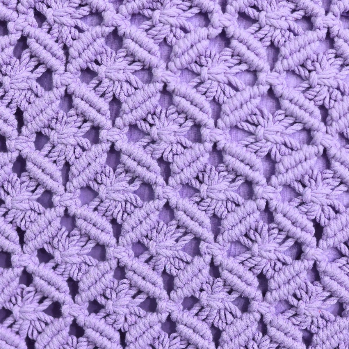 Lavender Macrame Tote Bag – Tote Bag on Brown Living™. SKU: SAR011. Img 5.