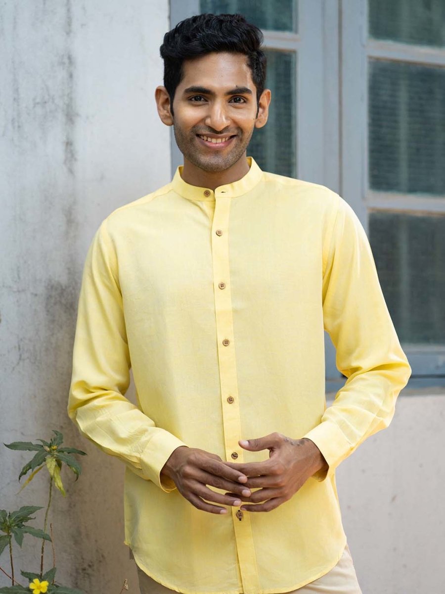 Lemon yellow mens shirt Clearance