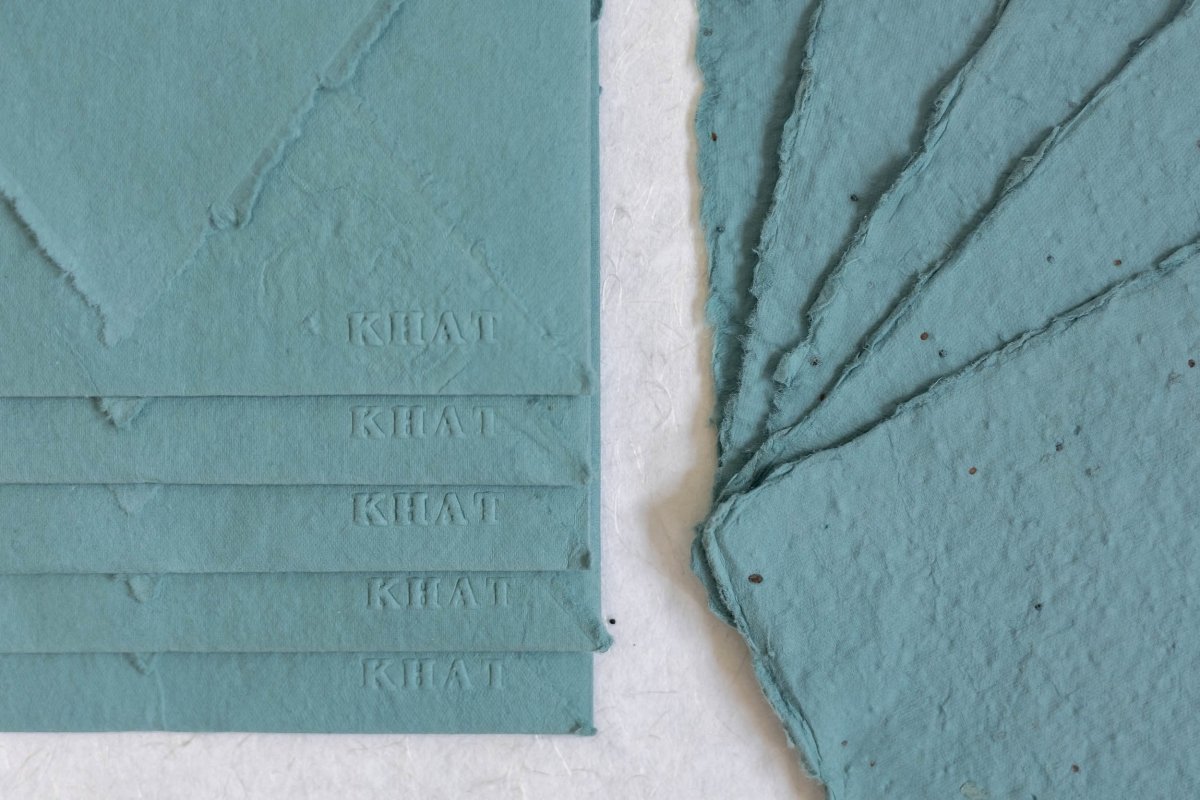 Let Your Words Bloom - Dusty Blue - Pack Of 5 Card & Envelope – Greeting & Note Cards on Brown Living™. SKU: SR0022. Img 2.