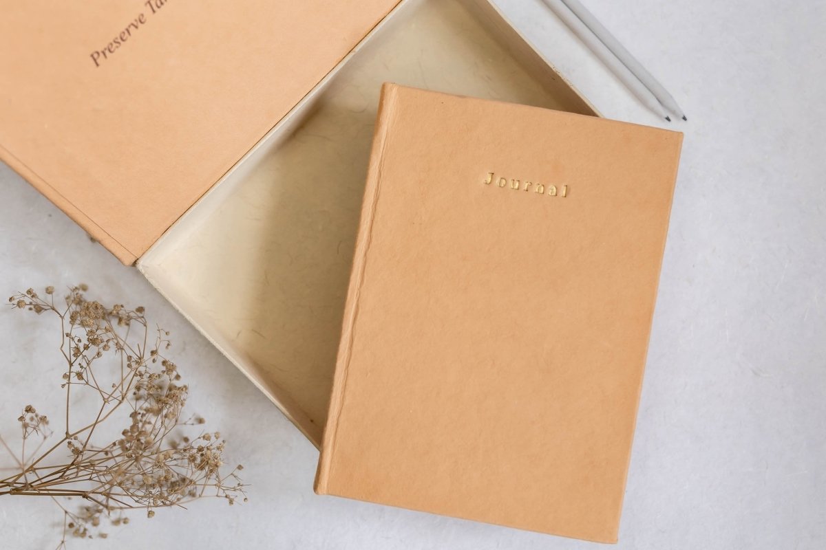 Let's Create Tangible Memories - Muddy Brown / Journal – Notebooks & Notepads on Brown Living™. SKU: SR0026. Img 2.