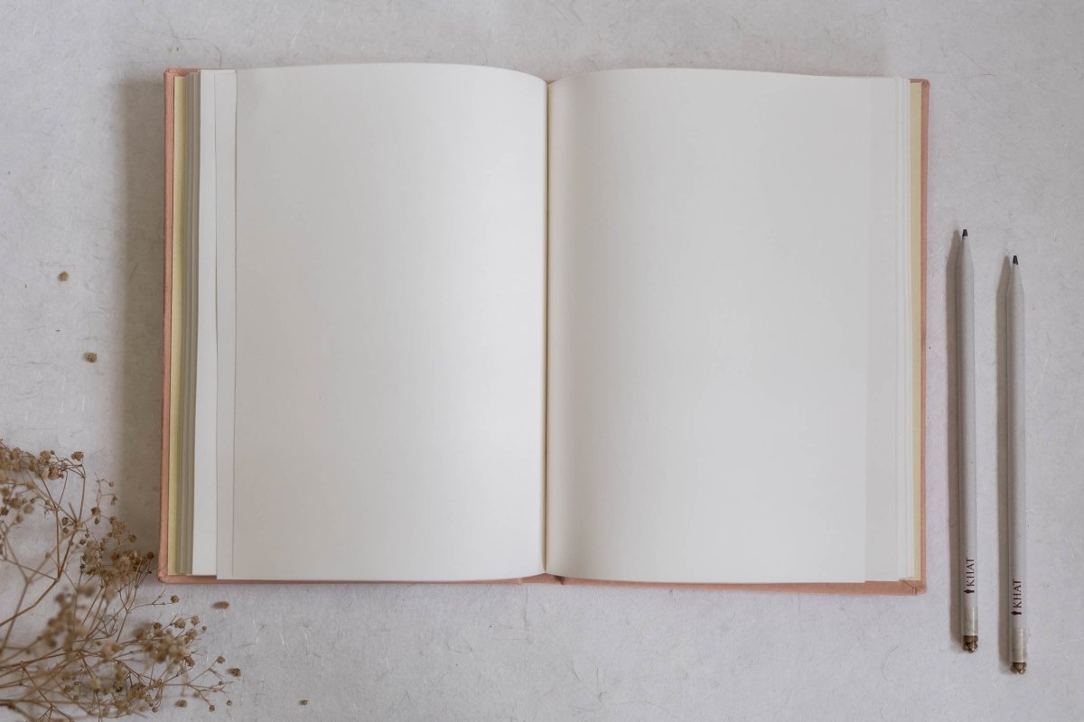 Let's Create Tangible Memories - Pale Pink / Journal – Notebooks & Notepads on Brown Living™. SKU: SR0029. Img 2.