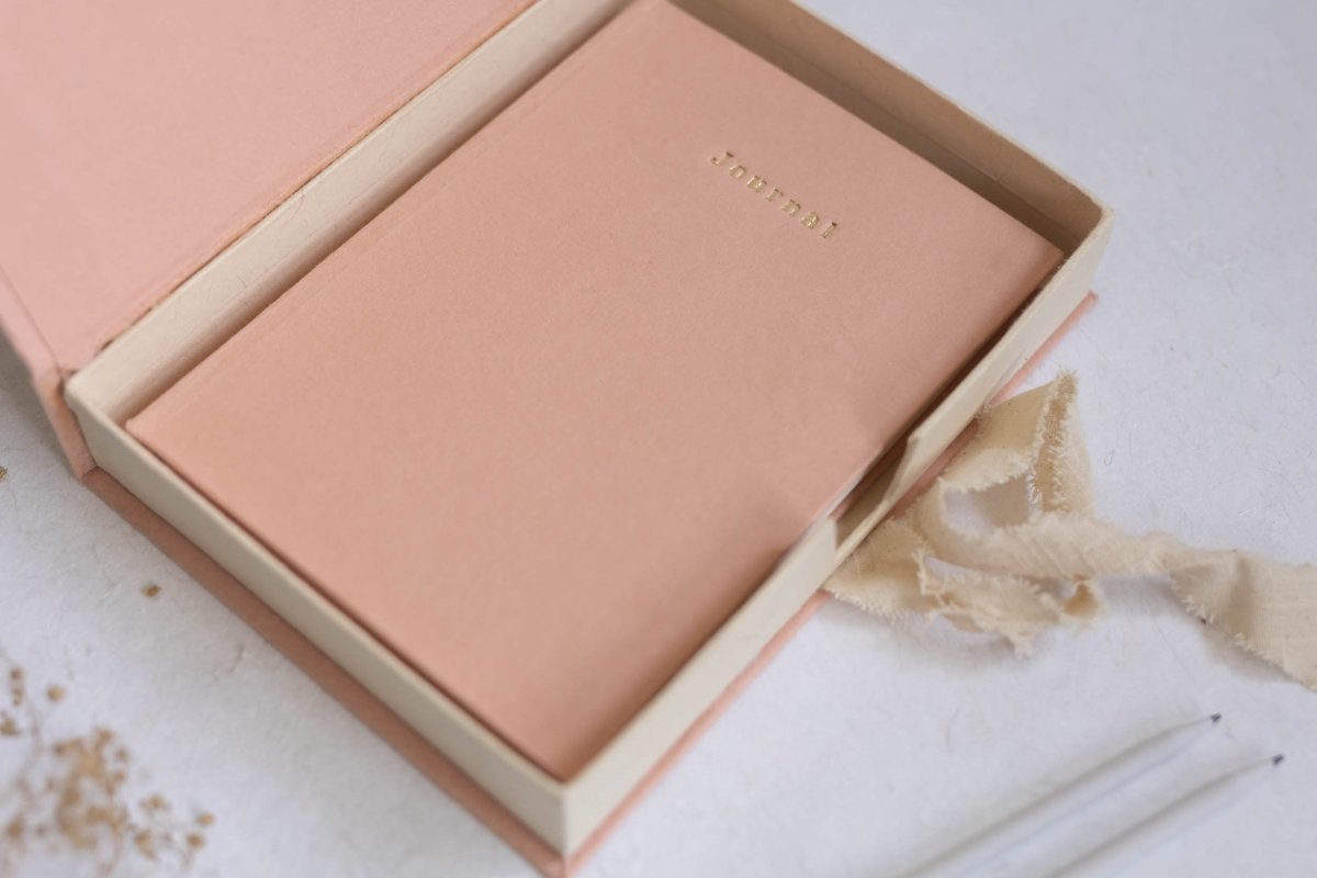 Let's Create Tangible Memories - Pale Pink / Journal – Notebooks & Notepads on Brown Living™. SKU: SR0029. Img 3.