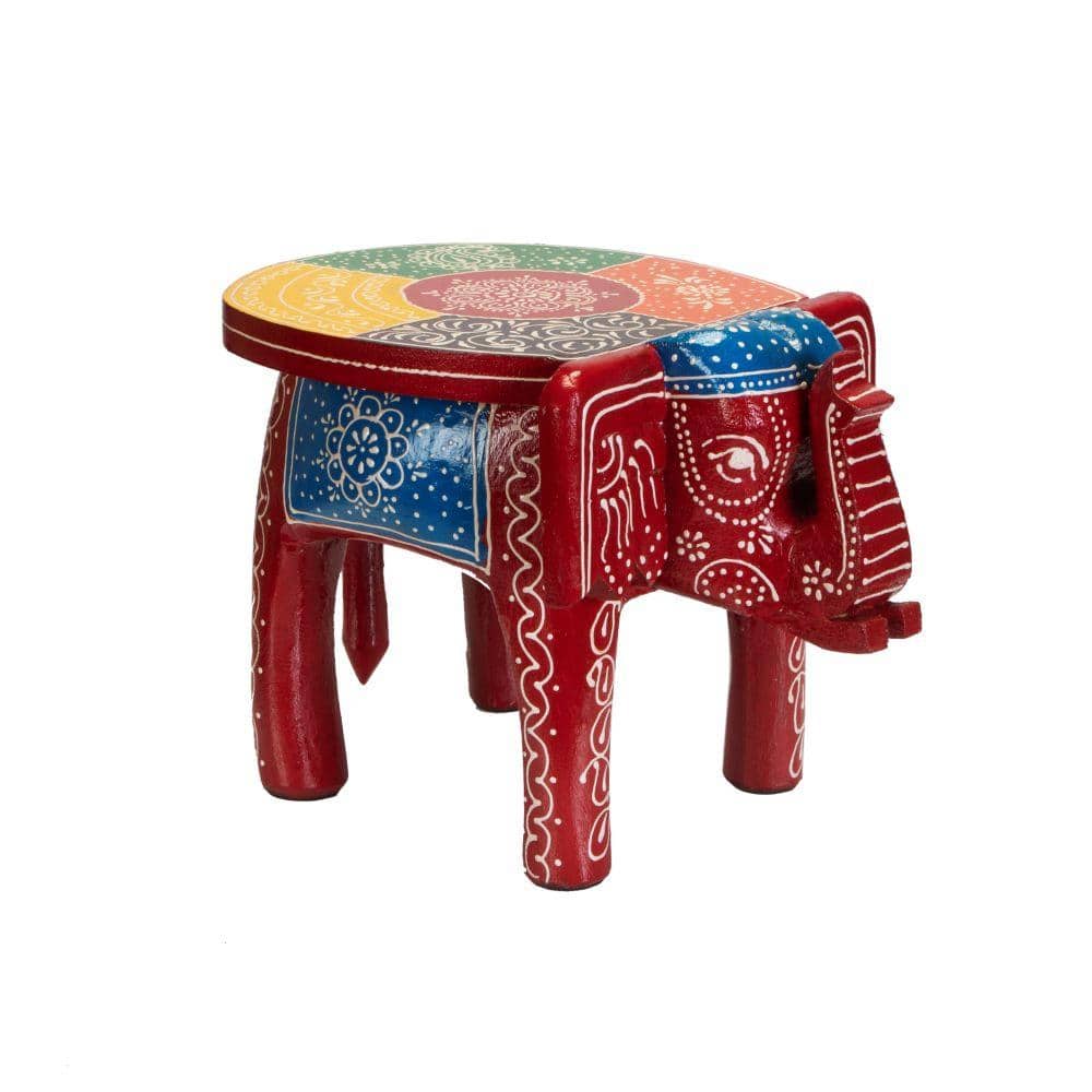 Li'l Elph Side Table or Stool - Hand - painted Furniture Decorative - Vibrant - Multicolour | Verified Sustainable by Brown Living™