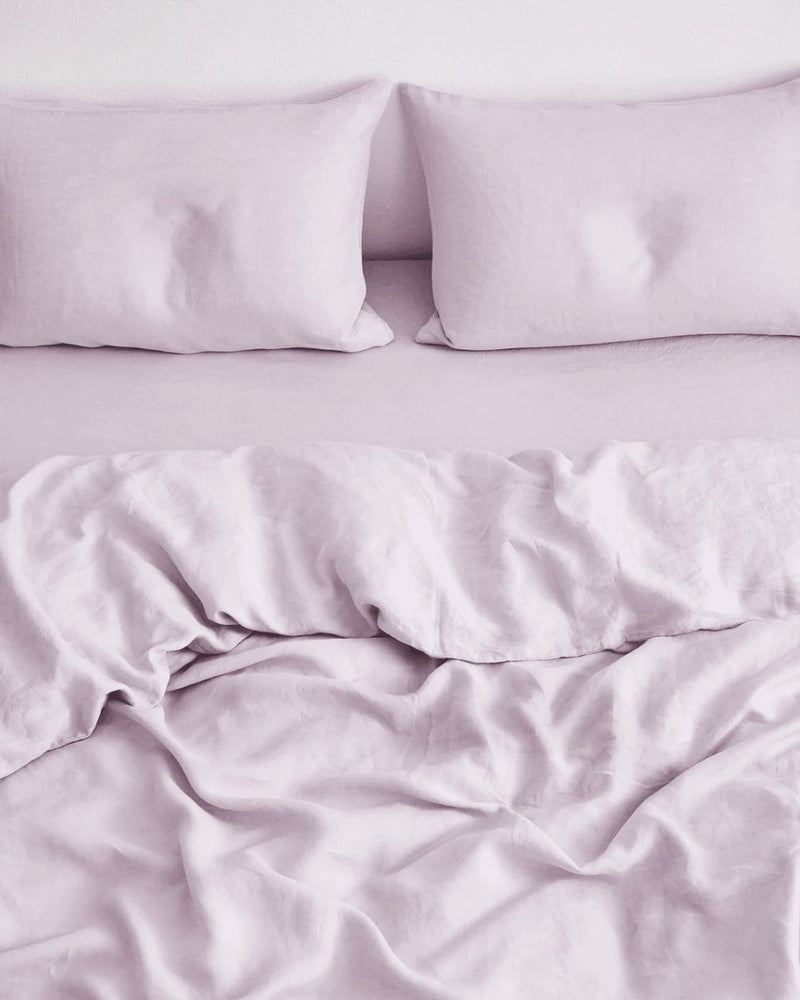 Buy Linen Bedding Duvet Cover | 3 Pc Set | Lilac | Shop Verified Sustainable Bedding on Brown Living™