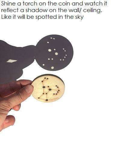 Buy Little Star Gazers' Wooden Constellation Coins | 5 Pieces In A Cotton Bag | Shop Verified Sustainable Learning & Educational Toys on Brown Living™